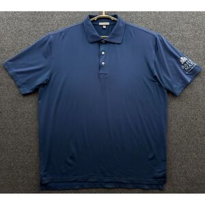 Peter Millar Polo Shirt Mens XL Blue Baha Mar Bahamas Golf Resort Summer Comfort